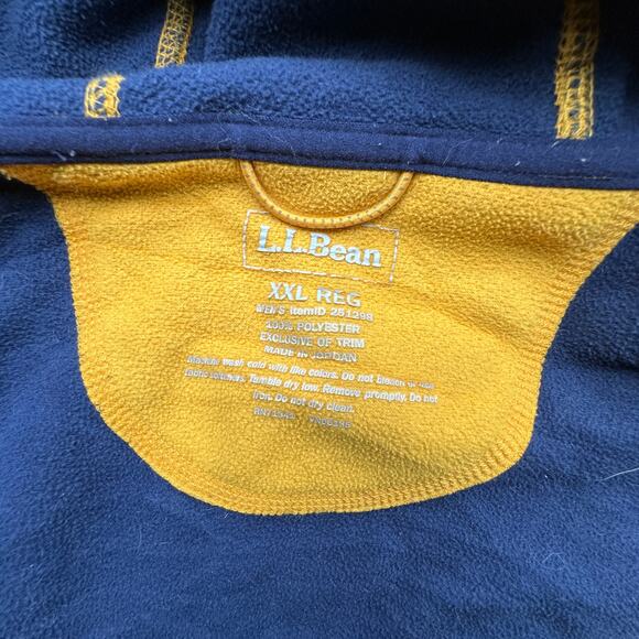 LL Bean Polartec Windbloc Fleece Hoodie Jacket Mens XXL Full Zip Yellow 251298 - Picture 2 of 15